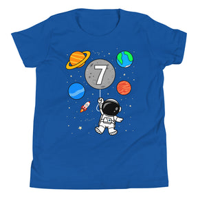 7th Birthday Shirt - Astronaut Outer Space - 7th Birthday Gift