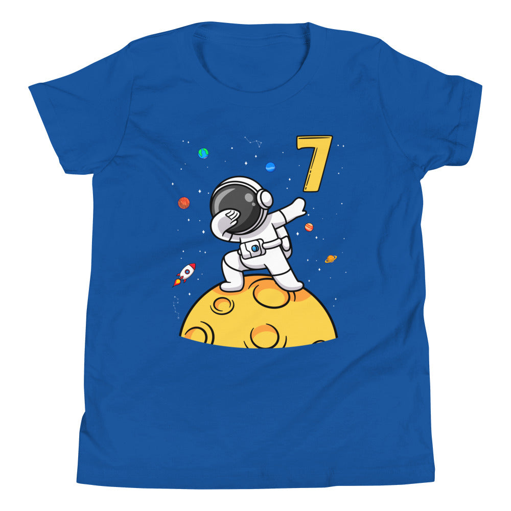 7th Birthday Astronaut Dabbing Shirt - Seven Year Old Outer Space Theme - Kids' Party Tee