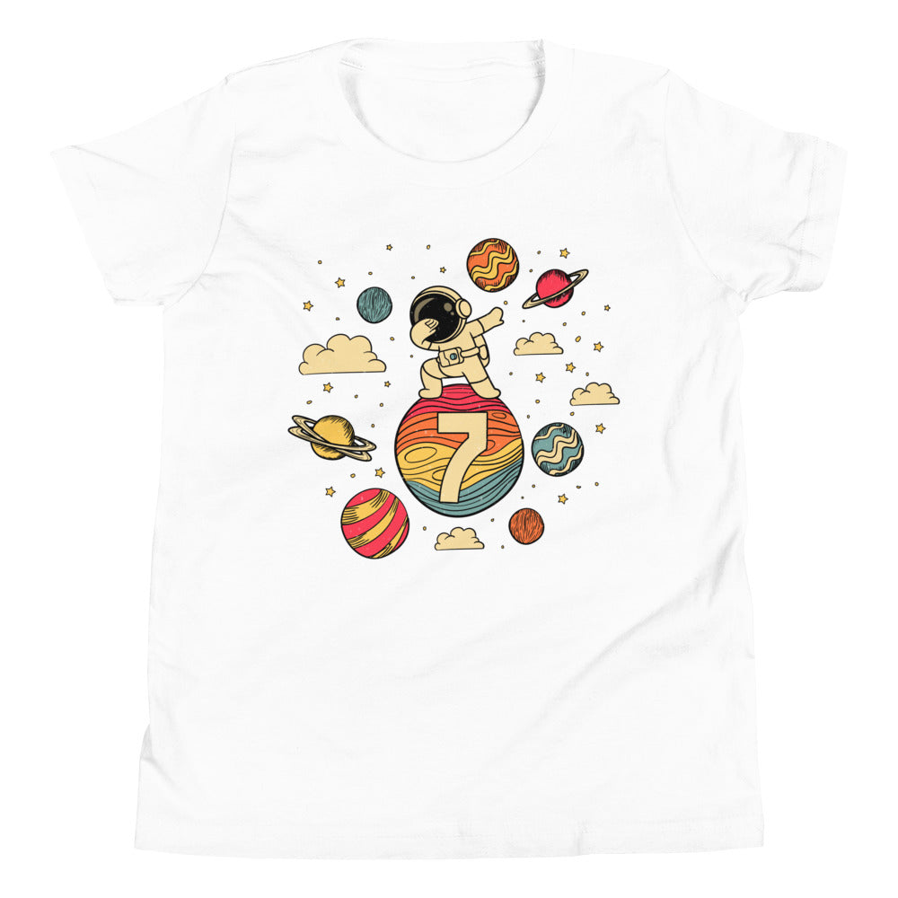 7th Birthday Astronaut Party Shirt - Outer Space Galaxy Celebration